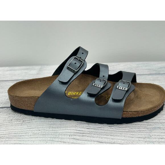 Birkenstock Womens Ice Pearl Florida Soft Footbed Birko-Flor Sandals US Size 37 - Picture 1 of 11